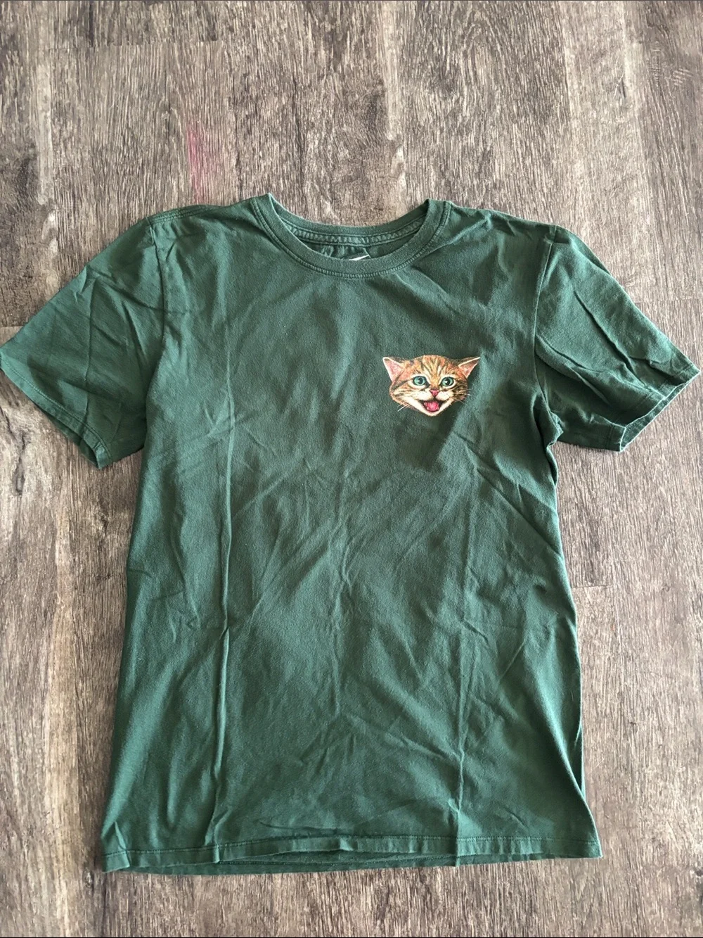 Nike Dark Green Short Sleeve Tee with Orange Cat Patch